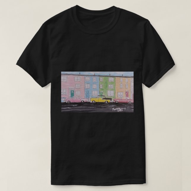 Oldtimer auf der Geleebohne Row St Johns NL T-Shirt (Design vorne)