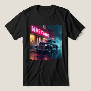 Oldtimer aus den 1940er Jahren unter Neonlichtern  Tri-Blend Shirt