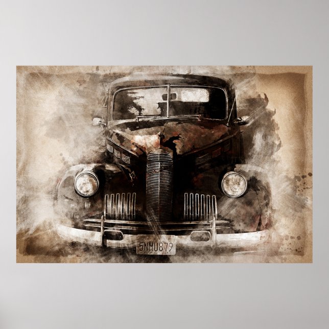 Oldtimer-Auto Poster (Vorne)