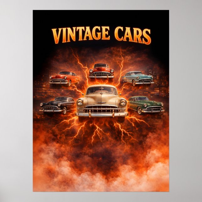 Oldtimer-Autos Bootleg-Kunst Poster (Vorne)
