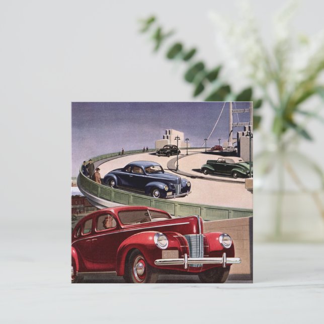 Oldtimer-Autos, klassische Limousinen auf einer Au (Stehend Vorderseite)