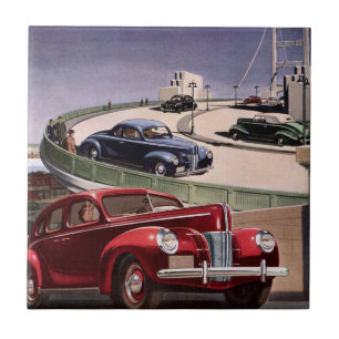 Oldtimer-Autos, klassische Limousinen auf einer Au Fliese