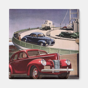 Oldtimer-Autos, klassische Limousinen auf einer Au Magnet