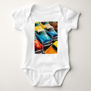 Oldtimer-Autos Muster Baby Strampler