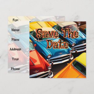 Oldtimer-Autos Muster Save The Date