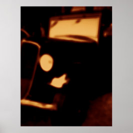 Oldtimer-Autoscheinwerfer – Retro-Automobil-Leucht Poster