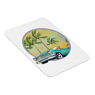Oldtimer bei Dämmerung Magnet