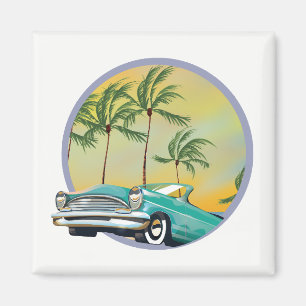 Oldtimer bei Dämmerung Magnet