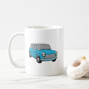 Oldtimer Blauer British Mini Cooper Kaffeetasse