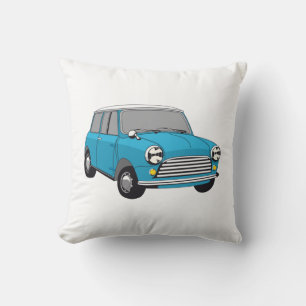 Oldtimer Blauer British Mini Cooper Kissen