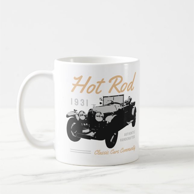 Oldtimer-Community-Typografie Kaffeetasse (Links)