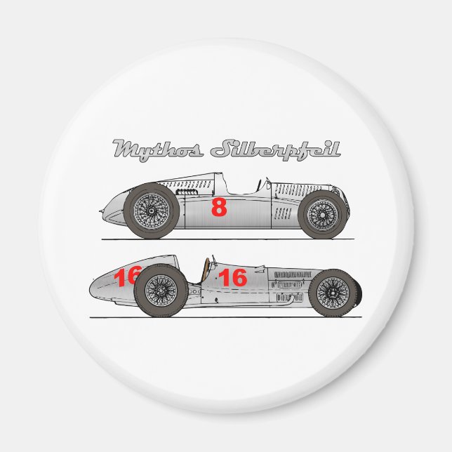 Oldtimer Deutschland 1939 Auto-Union Sielberpfeil Magnet (Vorne)