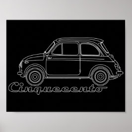Oldtimer Fiat Cinquecento Der PUCH 500 Poster