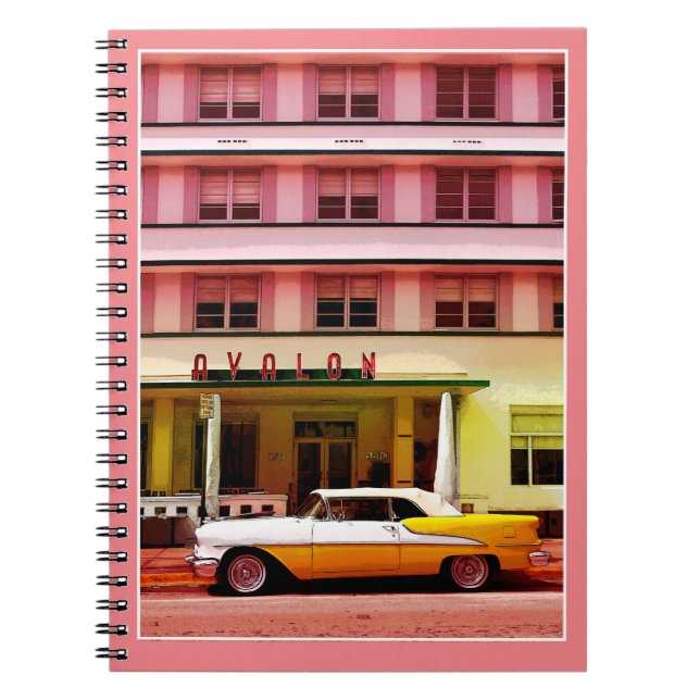 Oldtimer im Art Deco District, Miami, Florida Notizblock (Vorderseite)