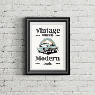Oldtimer in Retro-Farben. Poster