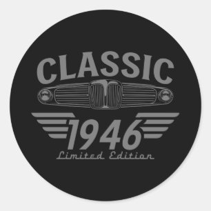 Oldtimer-Liebhaber 1946 Geboren 1946 80. Geburtsta Runder Aufkleber