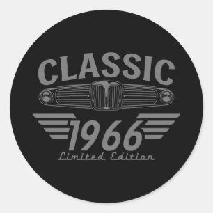 Oldtimer-Liebhaber 1966 Hergestellt in 1966 60. Ge Runder Aufkleber