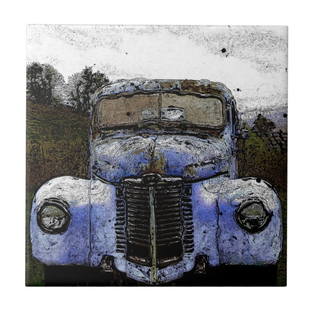 Oldtimer-LKW Fliese (Vorderseite)