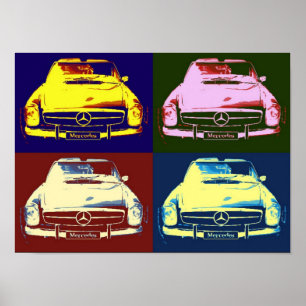 Oldtimer mercedes Collage Poster von N.P.