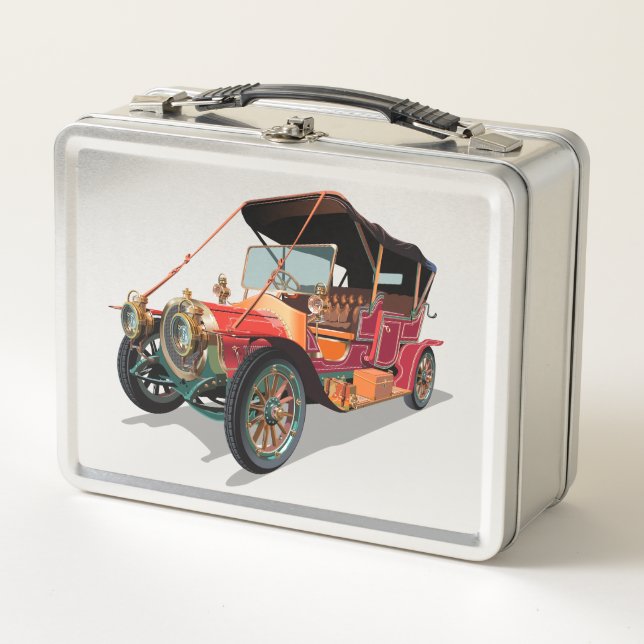 Oldtimer Metall Brotdose (Vorderseite)