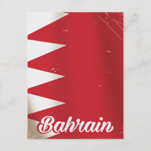 Oldtimer-Reiseplakat der Bahrain-Flagge Postkarte