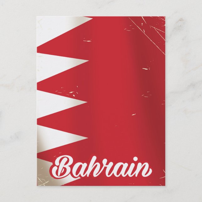 Oldtimer-Reiseplakat der Bahrain-Flagge Postkarte (Vorderseite)