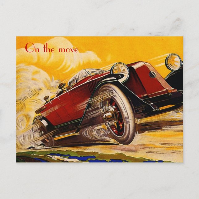 Oldtimer-Rennplakat Postkarte (Vorderseite)