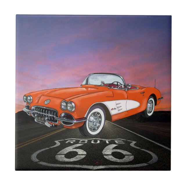 Oldtimer - Route 66 - SRF Fliese (Vorderseite)