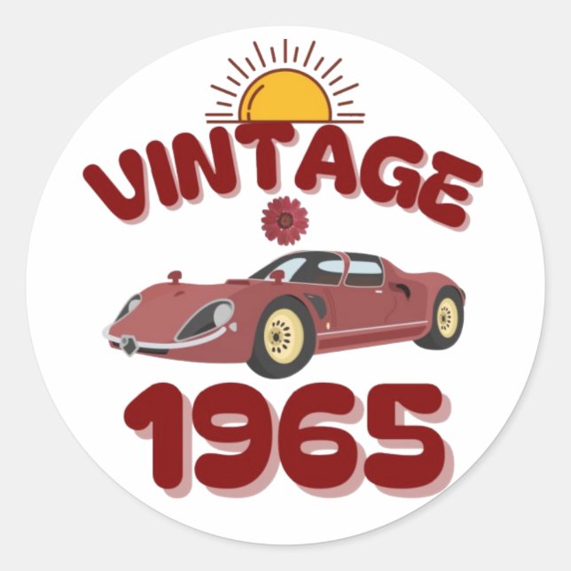 Oldtimer Runder Aufkleber (Vorderseite)