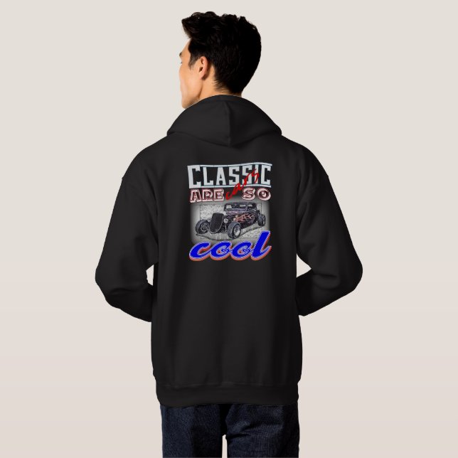 Oldtimer sind so coole Retrofahrzeuge Hoodie (Schwarz voll)