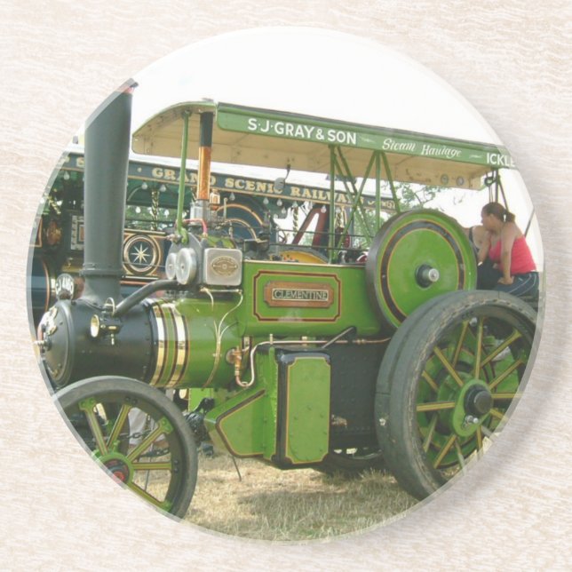 Oldtimer-Traktor Sandstein Untersetzer (Vorne)