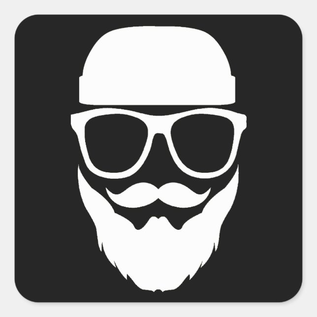 Ole Hipster YE Quadratischer Aufkleber (Vorderseite)