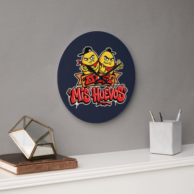 Ole mis huevos 2 große wanduhr (Büro)