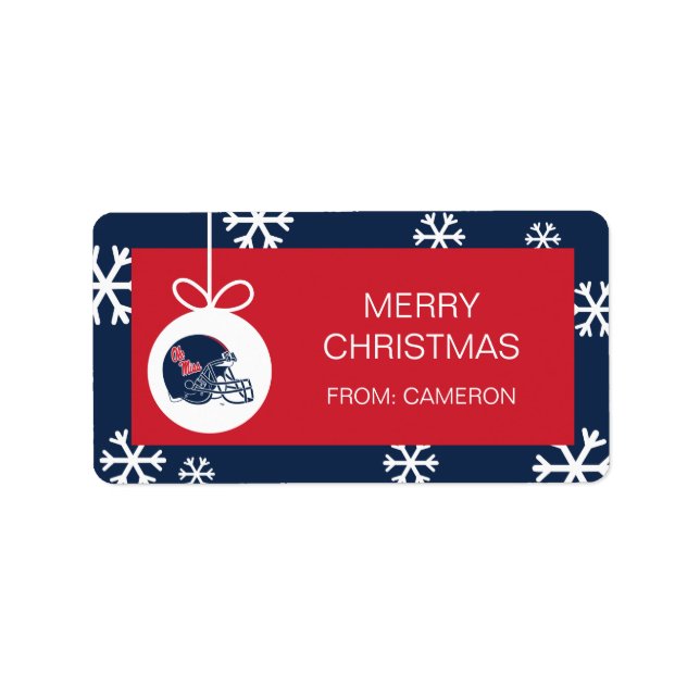 Ole Miss Football Helmet | Dunkelblau Adressaufkleber (Vorne)