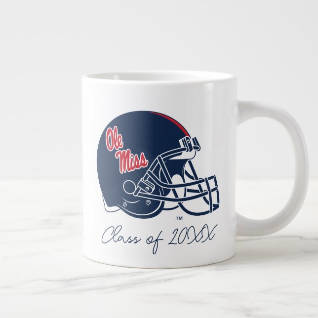 Ole Miss Football Helmet | Dunkelblau Jumbo-Tasse (Rechts)