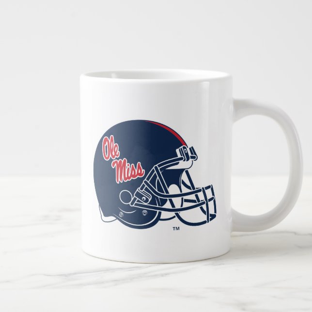 Ole Miss Football Helmet | Dunkelblau Jumbo-Tasse (Rechts)