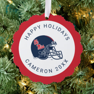 Ole Miss Football Helmet Dunkelblau Ornament Karte