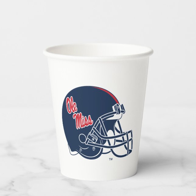 Ole Miss Football Helmet | Dunkelblau Pappbecher (Rückseite)