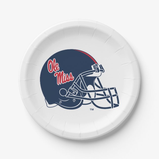 Ole Miss Football Helmet | Dunkelblau Pappteller (Vorderseite)