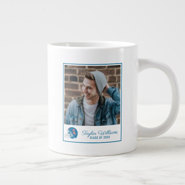 Ole Miss Football Helmet | Light Blue Jumbo-Tasse (Rechts)