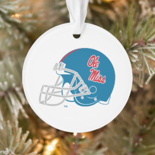 Ole Miss Football Helmet Light Blue Ornament