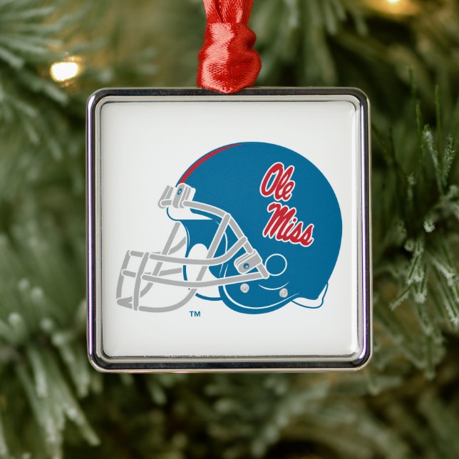Ole Miss Football Helmet | Light Blue Ornament Aus Metall (Baum)