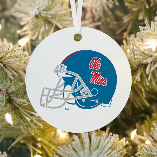 Ole Miss Football Helmet | Light Blue Ornament Aus Metall (InSitu)