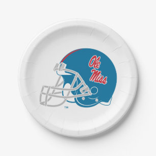 Ole Miss Football Helmet Light Blue Pappteller