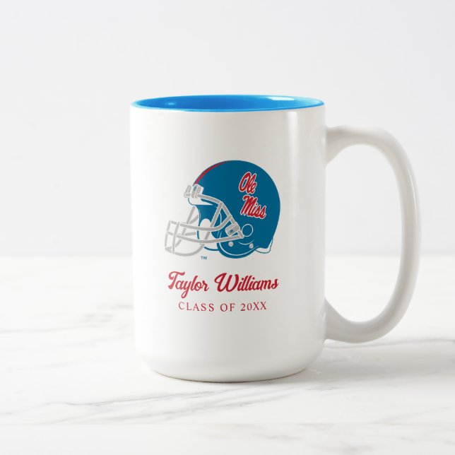 Ole Miss Football Helmet | Light Blue Zweifarbige Tasse (Rechts)