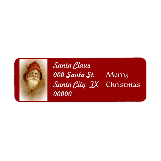 Ole Saint Nick Vintage Rücksendeadressen-Aufkleber (Vorne)
