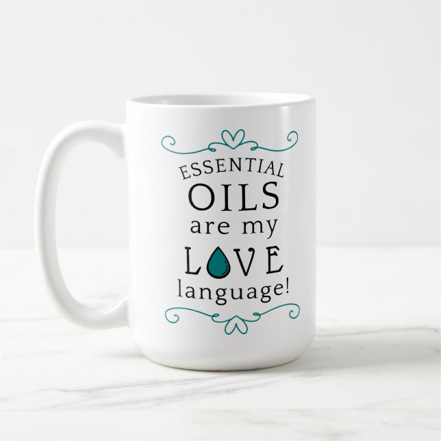 Öle sind meine Liebessprache Kaffeetasse Teal/grün (Links)