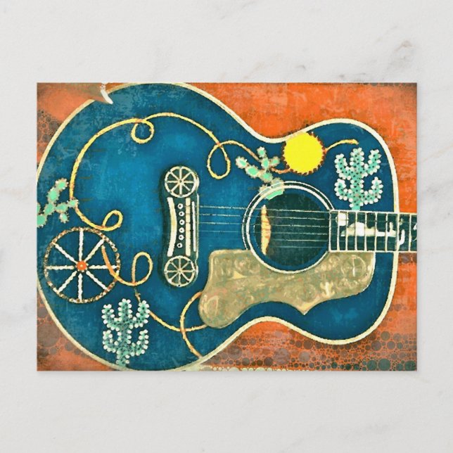 Ole Western Guitar Postcard Postkarte (Vorderseite)