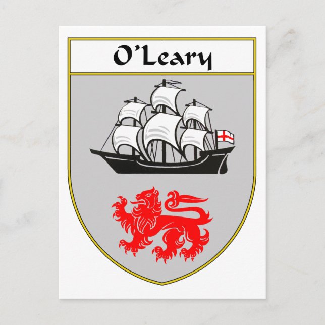 O'Leary Coat of Arms/Familienwappen Postkarte (Vorderseite)