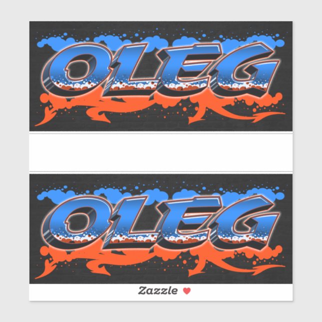 Oleg Vorname Name Graffiti Aufkleber Sticker (Blatt)